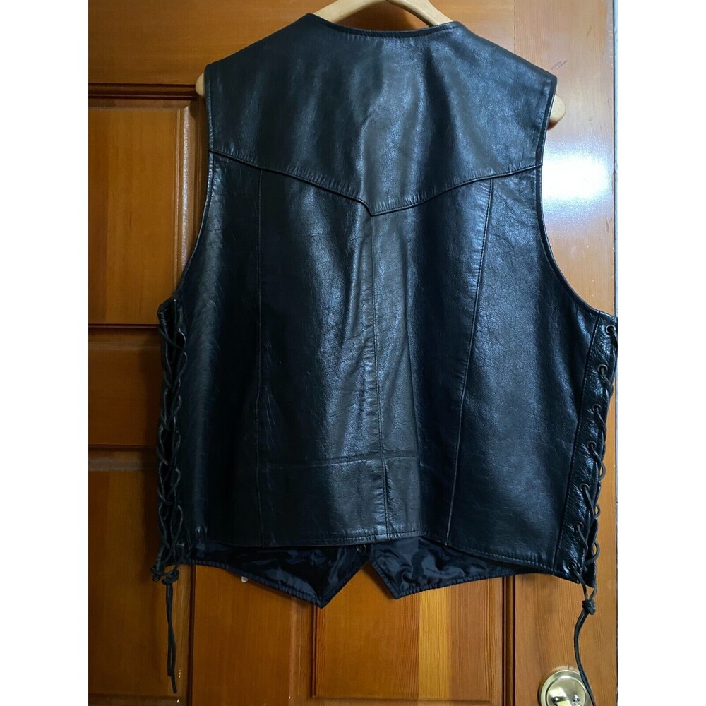Bikers Club Mens Leather Vest SZ 48/Big Guy